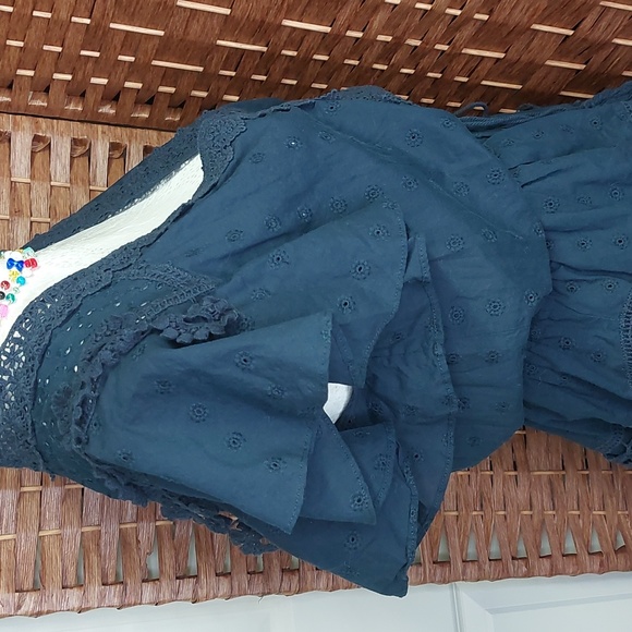 Chelsea & Violet Navy Blue Eyelet Dress Large - Picture 7 of 10